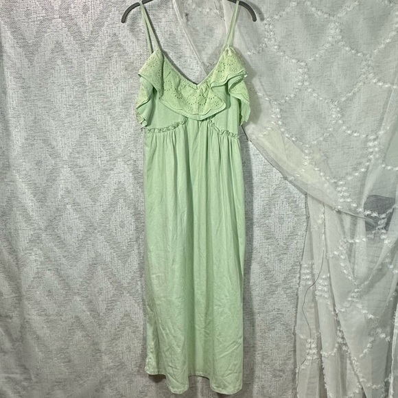 NWT Zara Mint green eyelet maxi dress size M - Picture 2 of 10